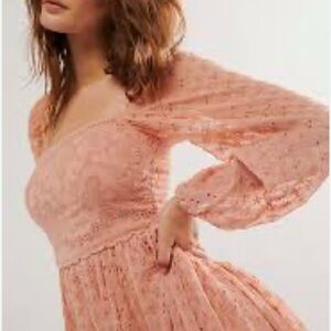 Free People Malina Mini Dress in sun blush